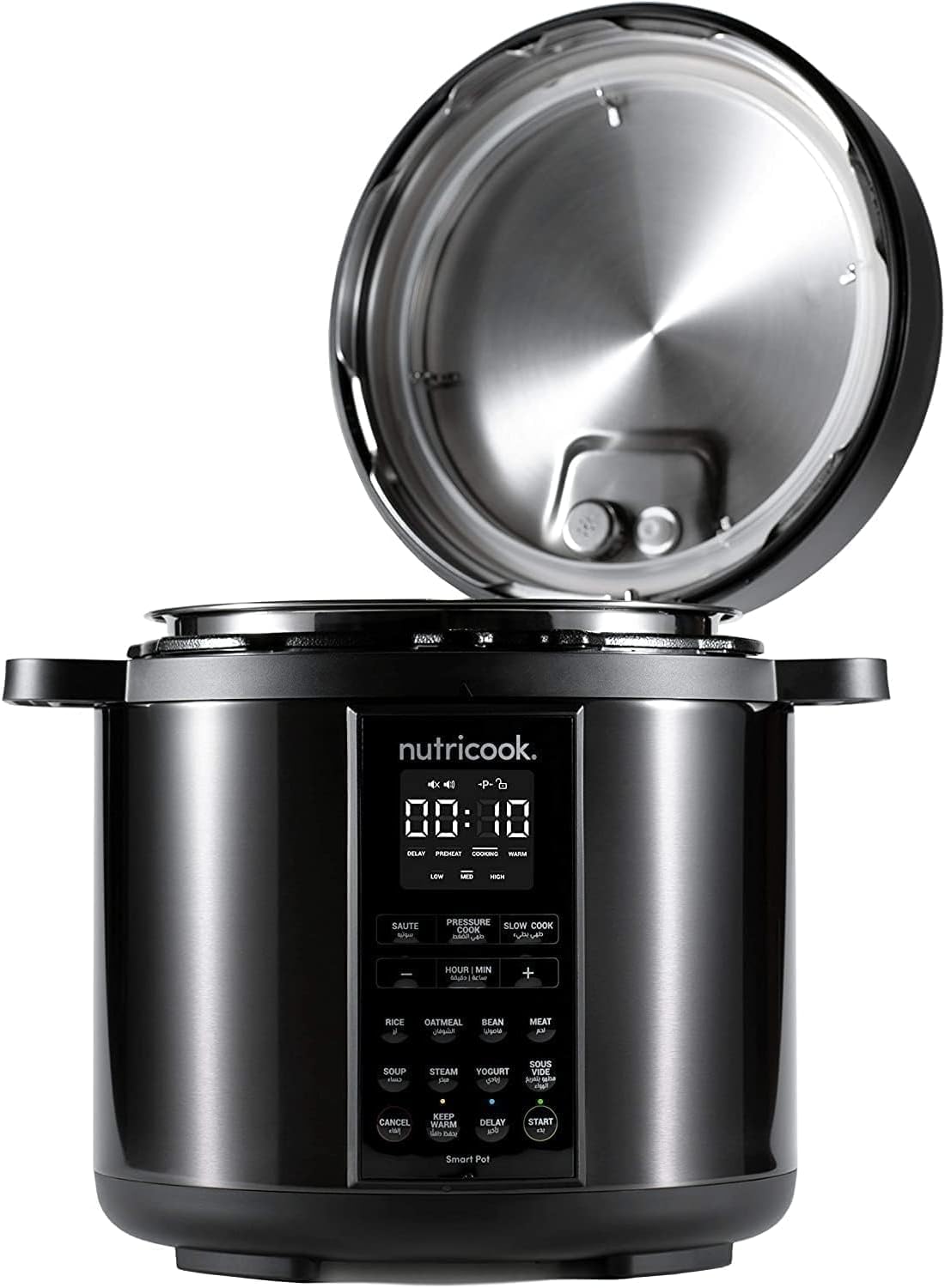 Nutricook Stainless Steel Smart Pot 2, 1000W, 9 in 1 Instant Programmable Electric Pressure Cooker, Slow Cooker, Rice Cooker, Steamer, Saute Pot, Warm Food, Smart Lid (Smart Pot 8 Litre)