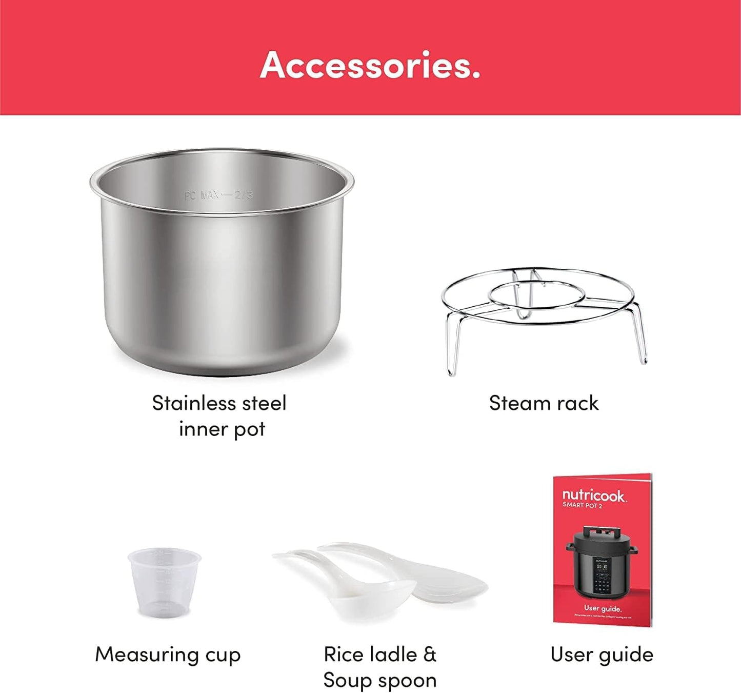 Nutricook Stainless Steel Electric Pressure Cooker Smart Pot 2 (6 Litre)