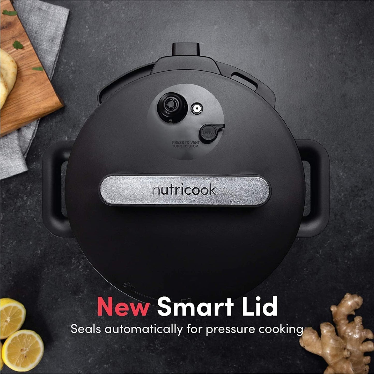 Nutricook Stainless Steel Smart Pot 2, 1000W, 9 in 1 Instant Programmable Electric Pressure Cooker, Slow Cooker, Rice Cooker, Steamer, Saute Pot, Warm Food, Smart Lid (Smart Pot 8 Litre)