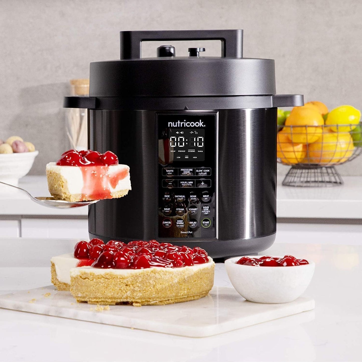 Nutricook Stainless Steel Smart Pot 2, 1000W, 9 in 1 Instant Programmable Electric Pressure Cooker, Slow Cooker, Rice Cooker, Steamer, Saute Pot, Warm Food, Smart Lid (Smart Pot 8 Litre)