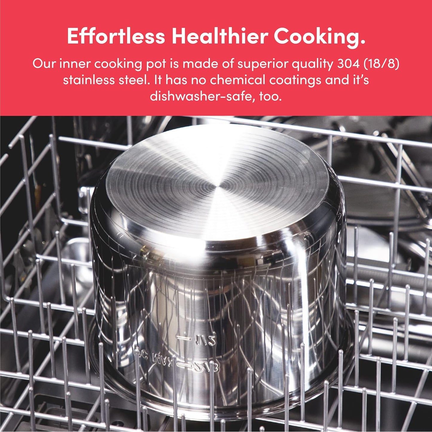 Nutricook Inner Cooking Pot, Stainless Steel, 6 Liters