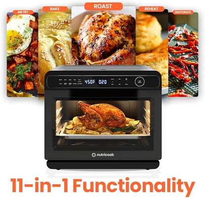 Nutricook Steami X 24 Litre Black (Steam + Air Fryer Oven) 11-in-1 Functions, 24L Capacity, Steam + Convection, Real Steam Technology, 1600W