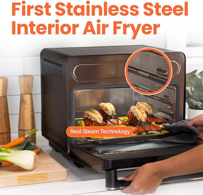 Nutricook Steami X 24 Litre Black (Steam + Air Fryer Oven) 11-in-1 Functions, 24L Capacity, Steam + Convection, Real Steam Technology, 1600W