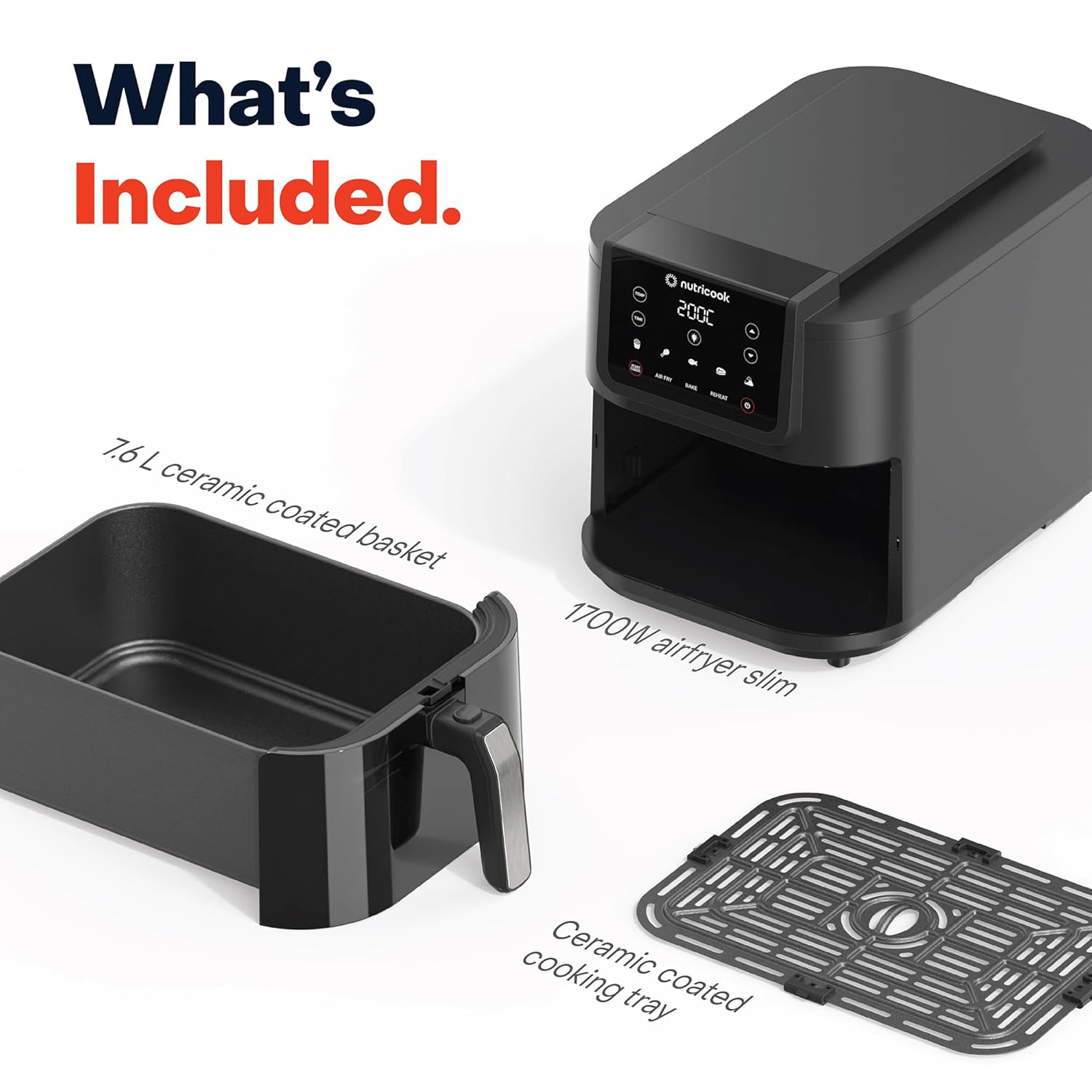 Nutricook 7.6 Litre Air Fryer Slim XL