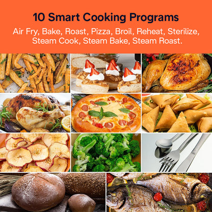 Nutricook Steami X 24 Litre Black (Steam + Air Fryer Oven) 10-in-1 Functions, 24L Capacity, Steam + Convection, Real Steam Technology, 2200W