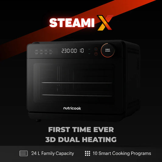 Nutricook Steami X 24 Litre Black (Steam + Air Fryer Oven) 10-in-1 Functions, 24L Capacity, Steam + Convection, Real Steam Technology, 2200W